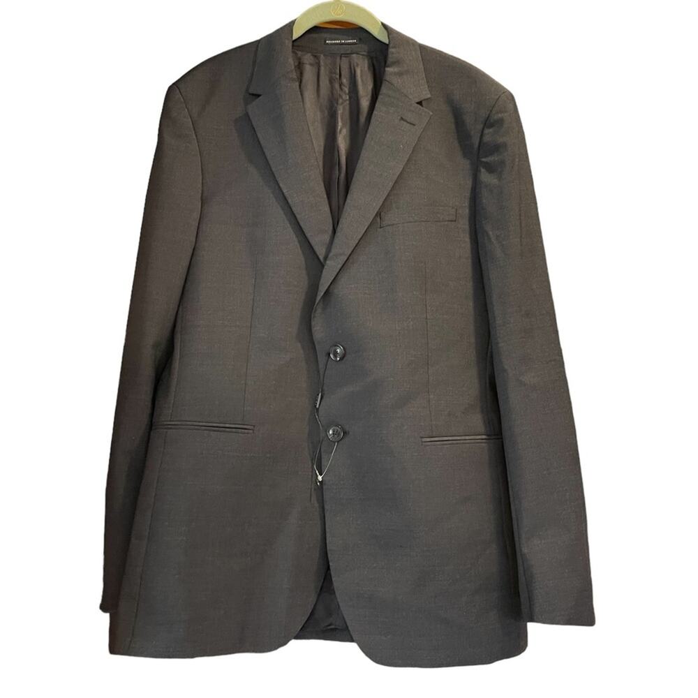 REISS Mens Size 40 R NEW Hope Notch Lapel Travel Blazer In Charcoal NWT